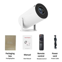 Contenido de la caja: proyector, mando a distancia, cable y manual